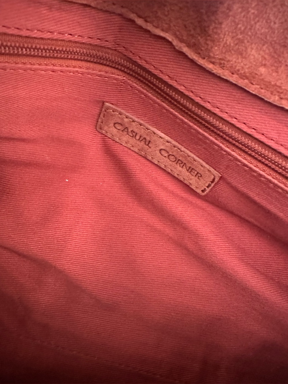 Casual Corner Y2K East West Baguette Suede Rose Bag - Picture 8 of 8